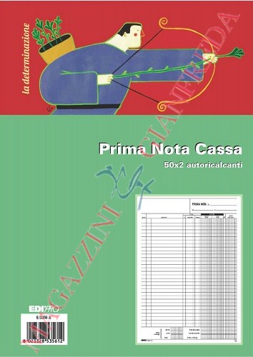 PRIMA NOTA CASSA, 50 FOGLI DOPPIA COPIA, ENTRATA, USCITA, IVA. E5356A